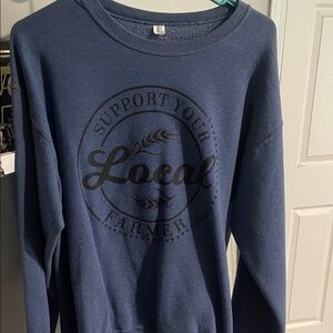 Blue 'Support Your Local Farmer' Sweatshirt